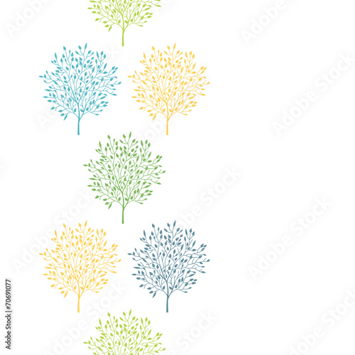 Summer trees colorful vertical seamless pattern background