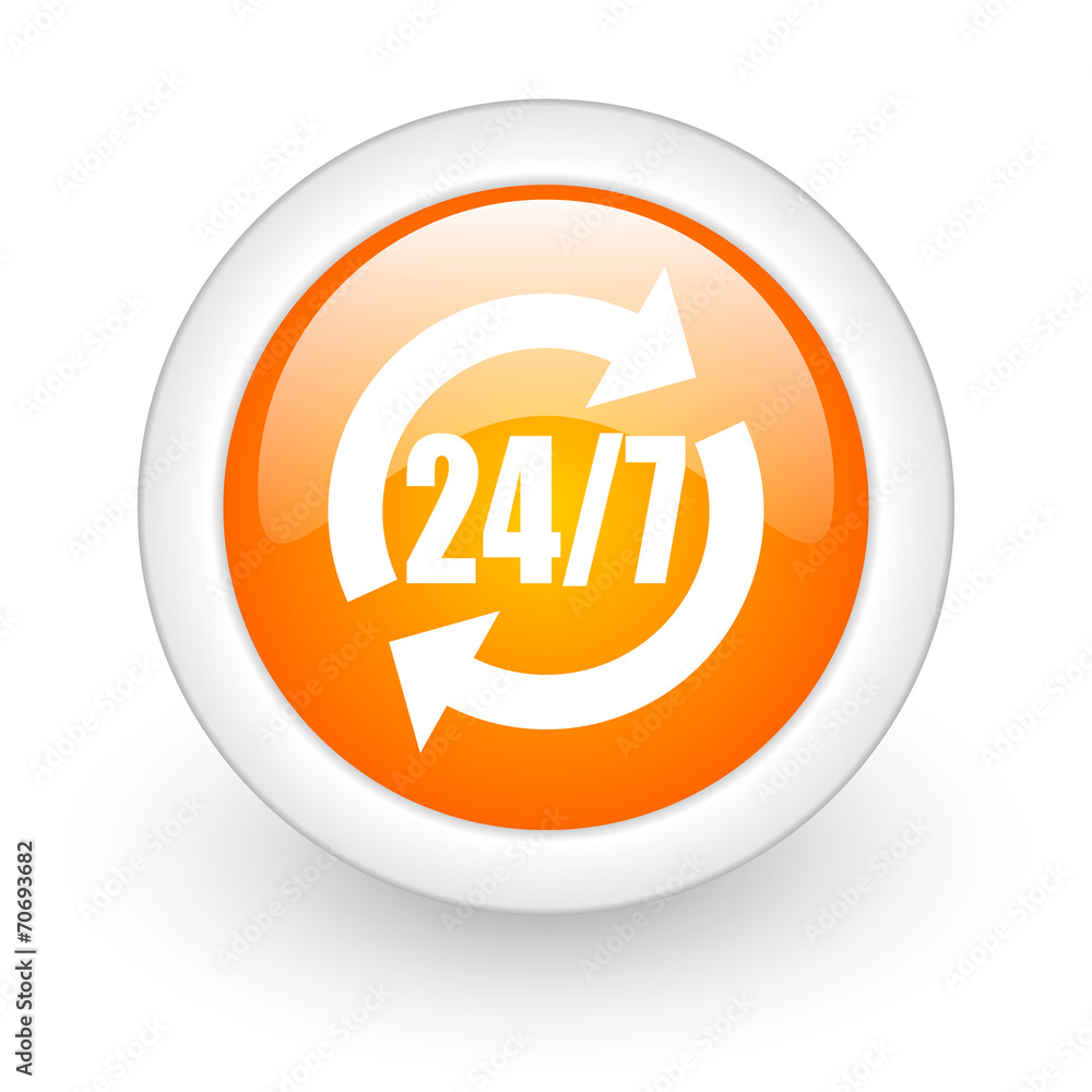 service orange glossy web icon on white background. service orange glossy web icon on white background.