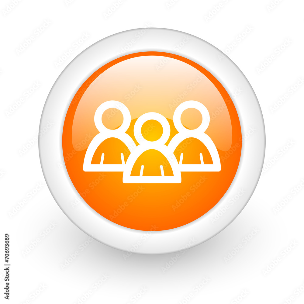 forum orange glossy web icon on white background. forum orange glossy web icon on white background.