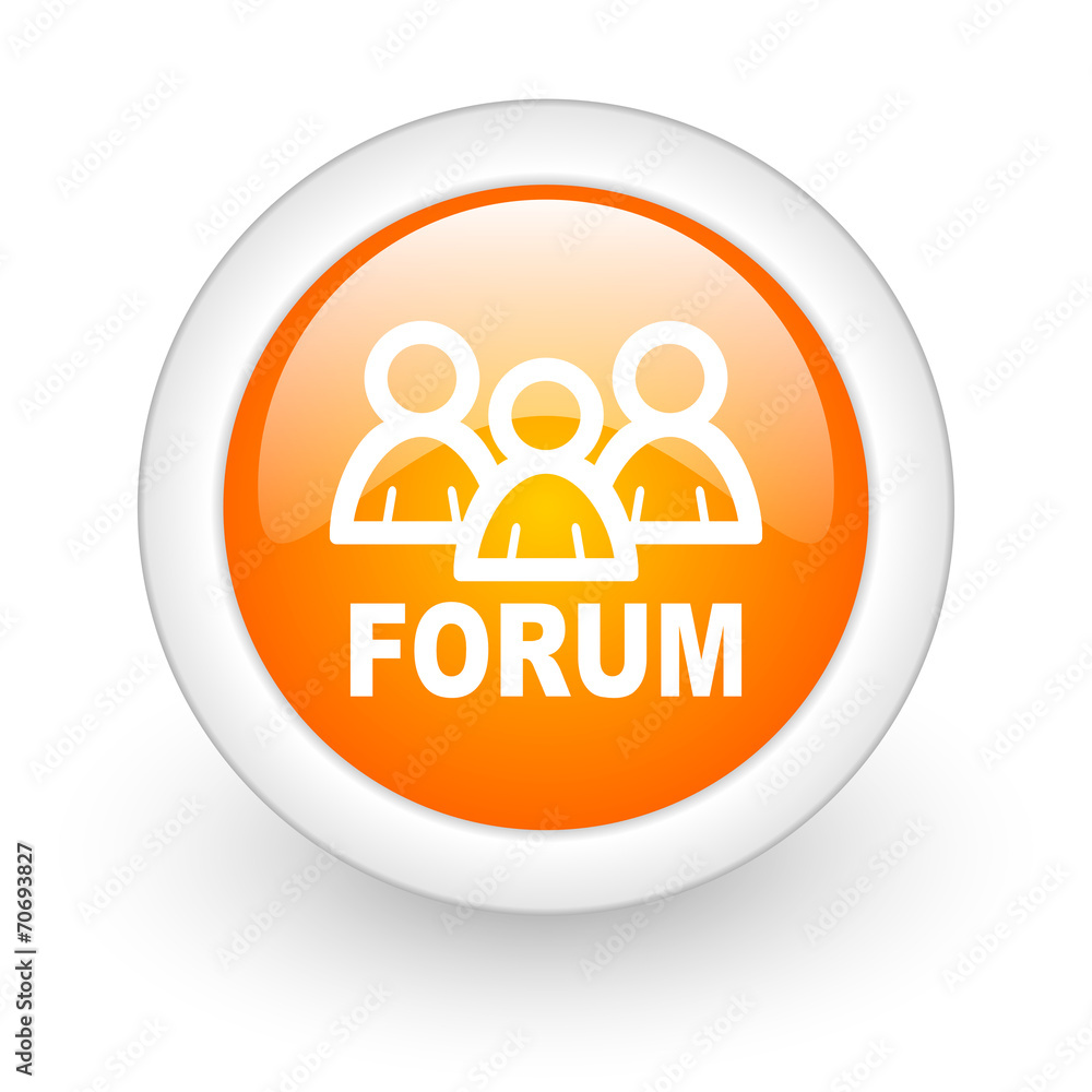 forum orange glossy web icon on white background. forum orange glossy web icon on white background.