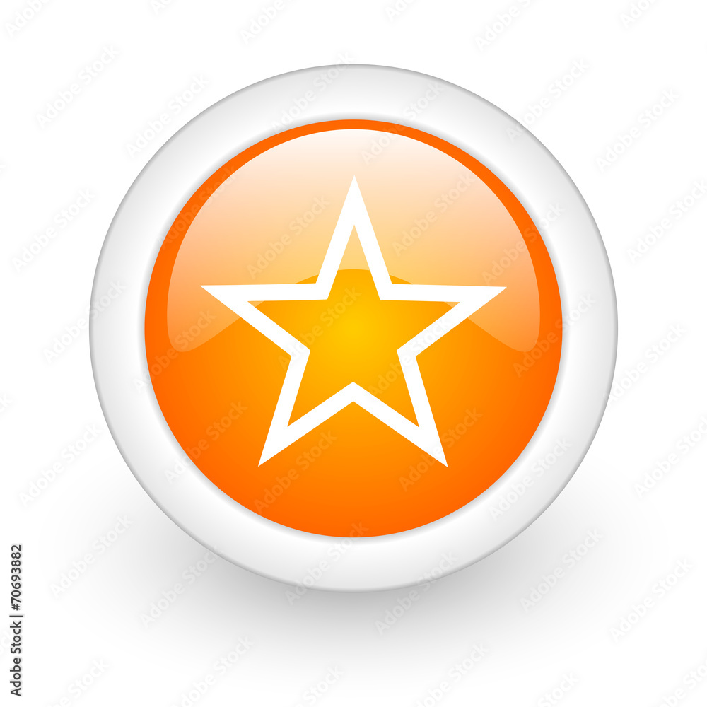 star orange glossy web icon on white background. star orange glossy web icon on white background.