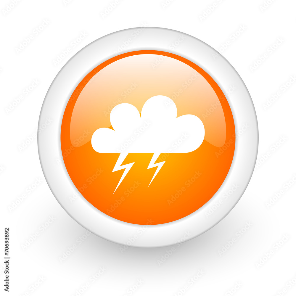 storm orange glossy web icon on white background. storm orange glossy web icon on white background.