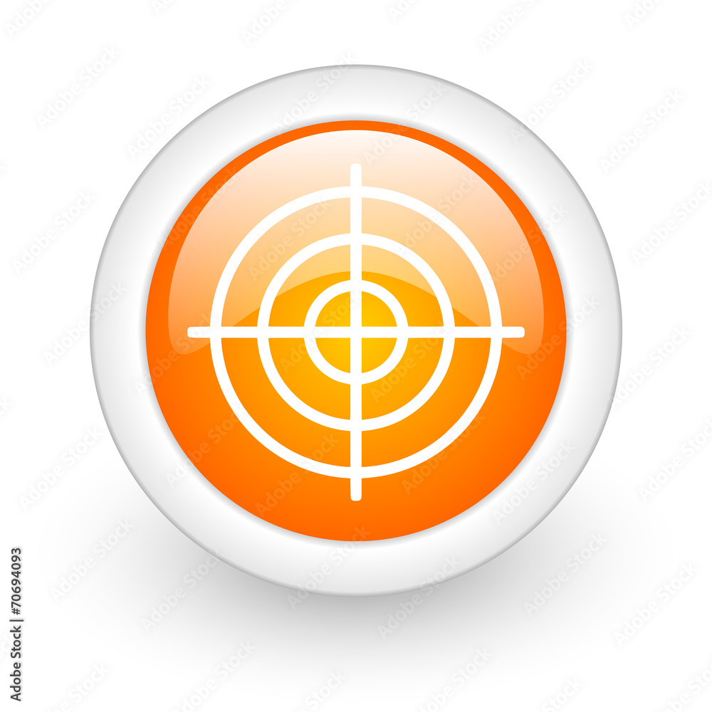 target orange glossy web icon on white background. target orange glossy web icon on white background.
