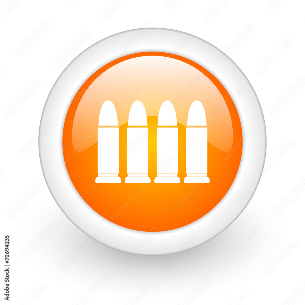 ammunition orange glossy web icon on white background. ammunition orange glossy web icon on white background.