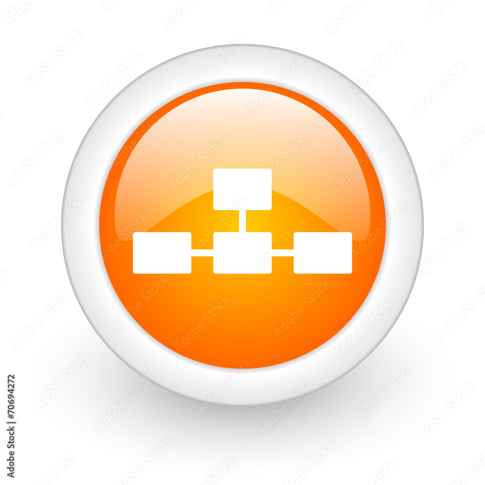 database orange glossy web icon on white background. database orange glossy web icon on white background.