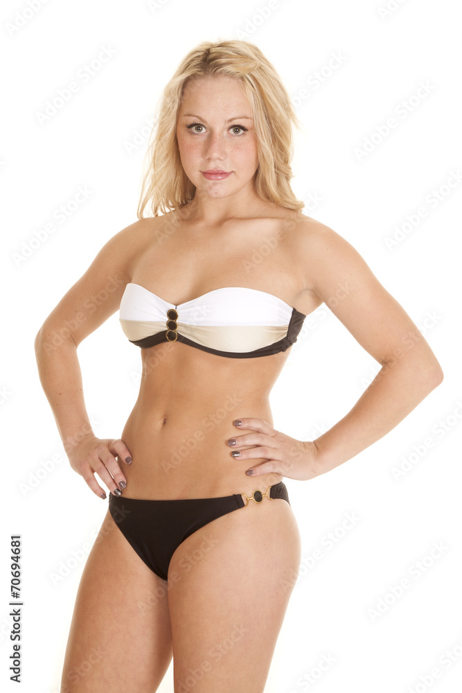 woman bikini brown black