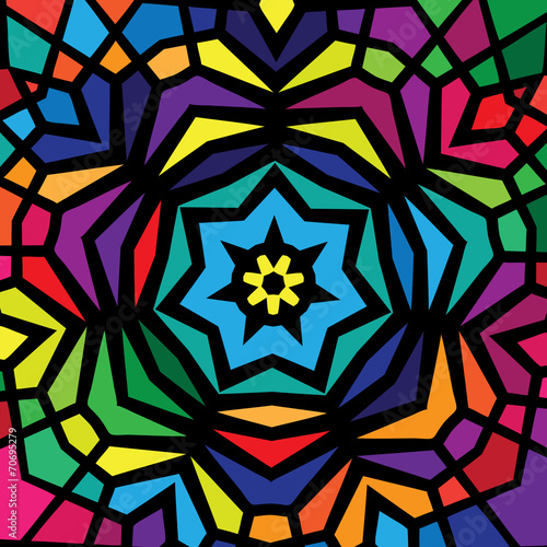 Colorful stained glass window design