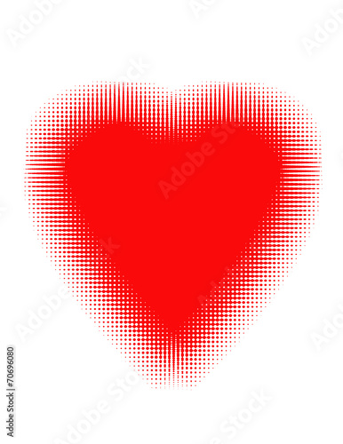 A blurry red heart design
