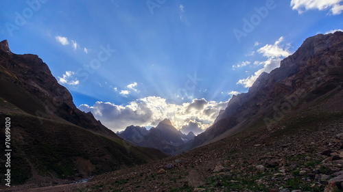 Mountains at sunset. Pamir, Tajikistan . UltraHD (4K) photo