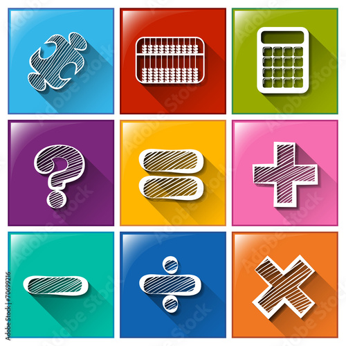 Buttons with the different mathematical operations