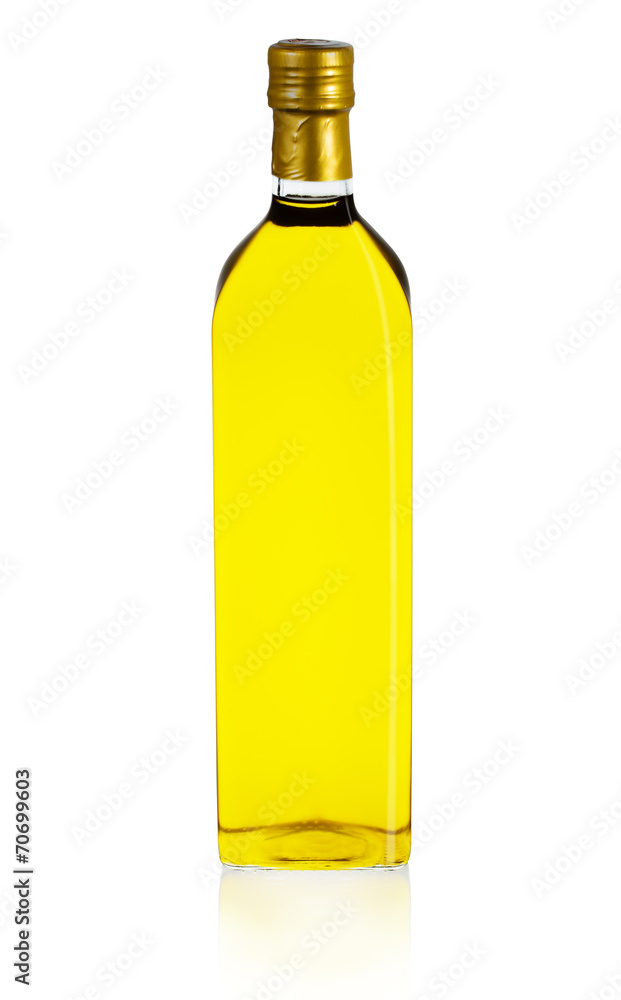 Olive oil bottle isolated on white