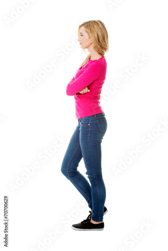 Young casual woman style. Studio portrait