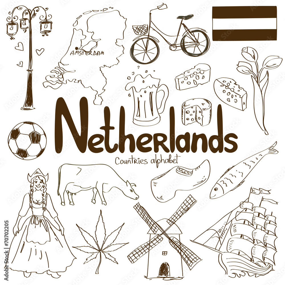 Obraz premium Collection of Netherlands icons