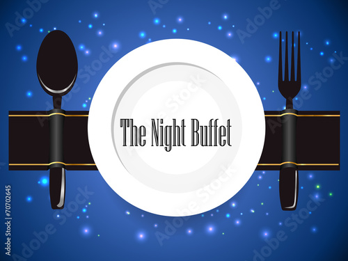 the night buffet, dinner, all you can eat buffet sign