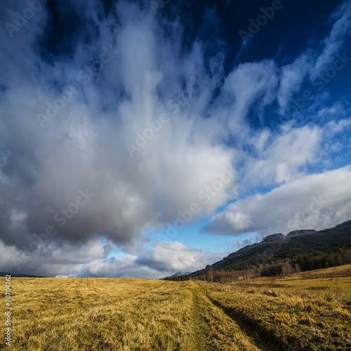 dramatic sky - early spring landscape