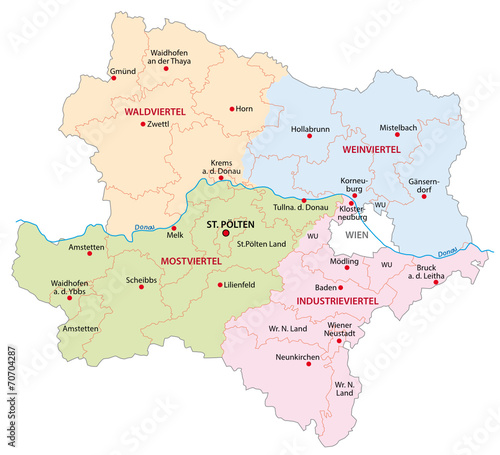 lower austria region map photo
