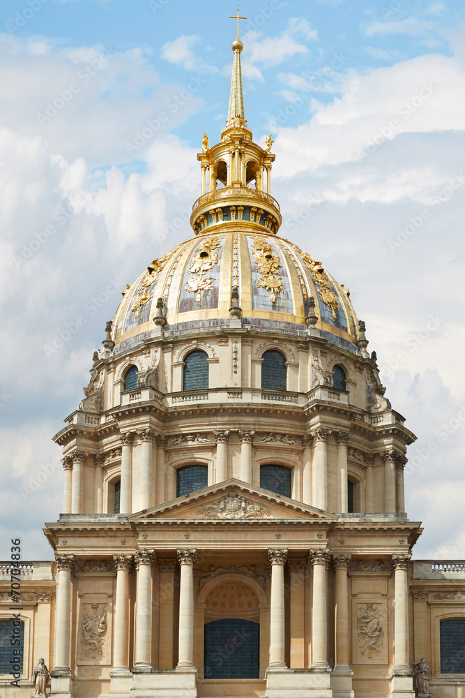 Les Invalides cathedral dome in Paris