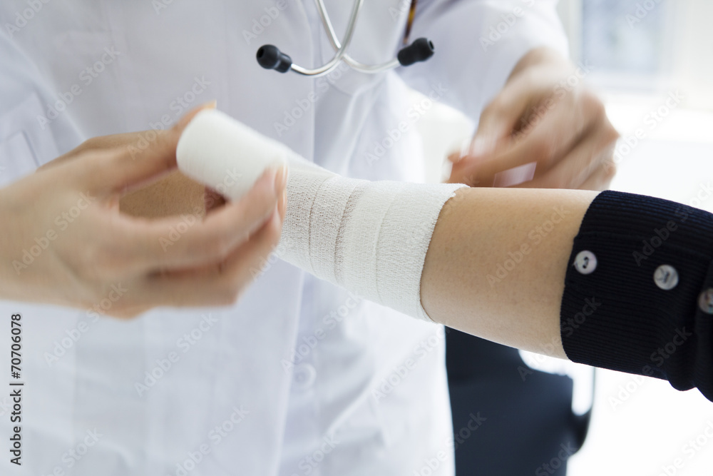Women are wound bandage