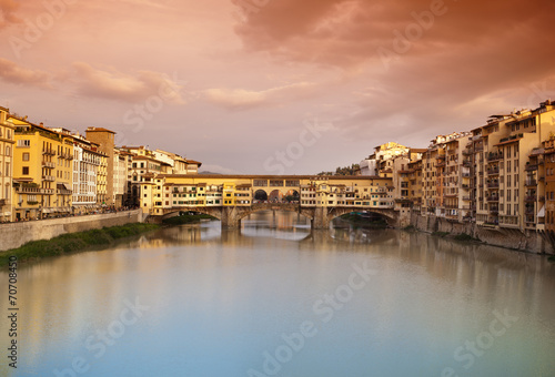 Ponte Vecchio at sunset  Florence  Italy