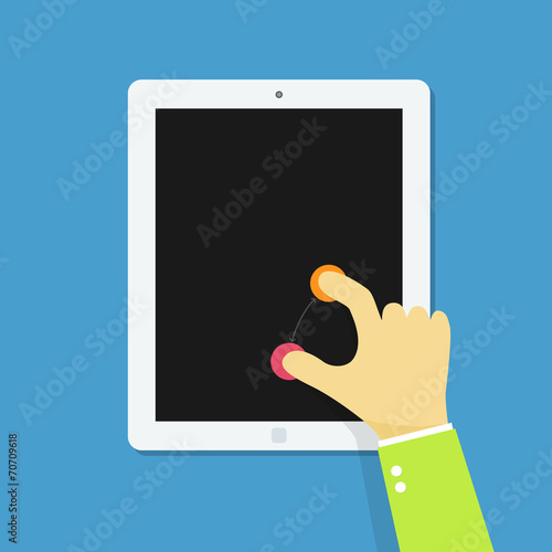 Hand multi touch tablet.