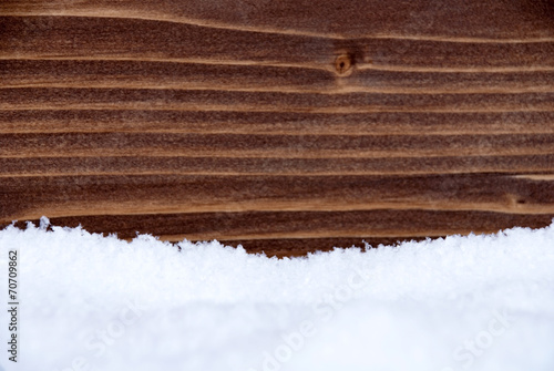 Snow and Wood as Winter Background