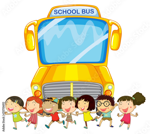Children and school bus