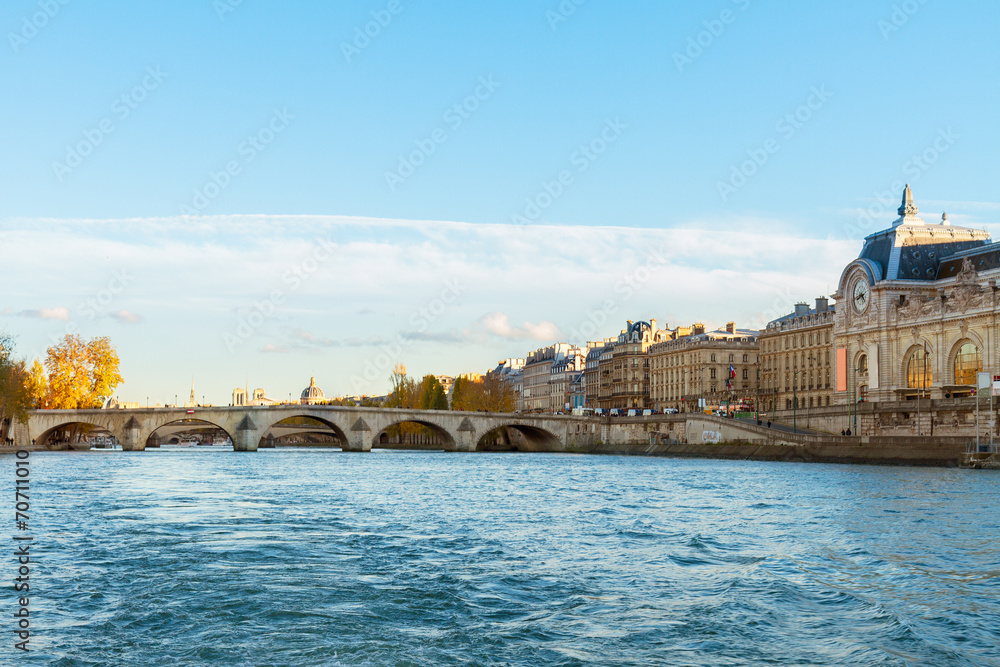 embankment of Seine river, Paris, France