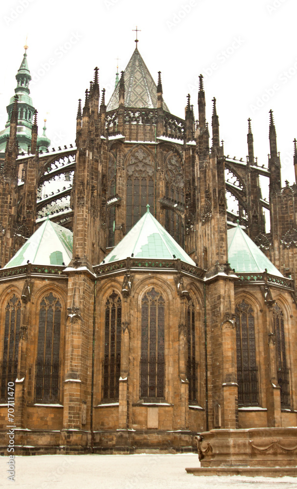 Obraz premium View of St. Vitus Cathedral in Prague Castle, Czech Republic