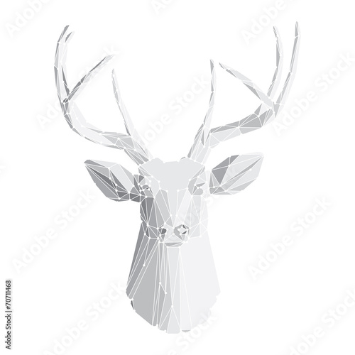 Deer head on white background 2