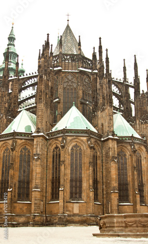 View of St. Vitus Cathedral in Prague Castle, Czech Republic