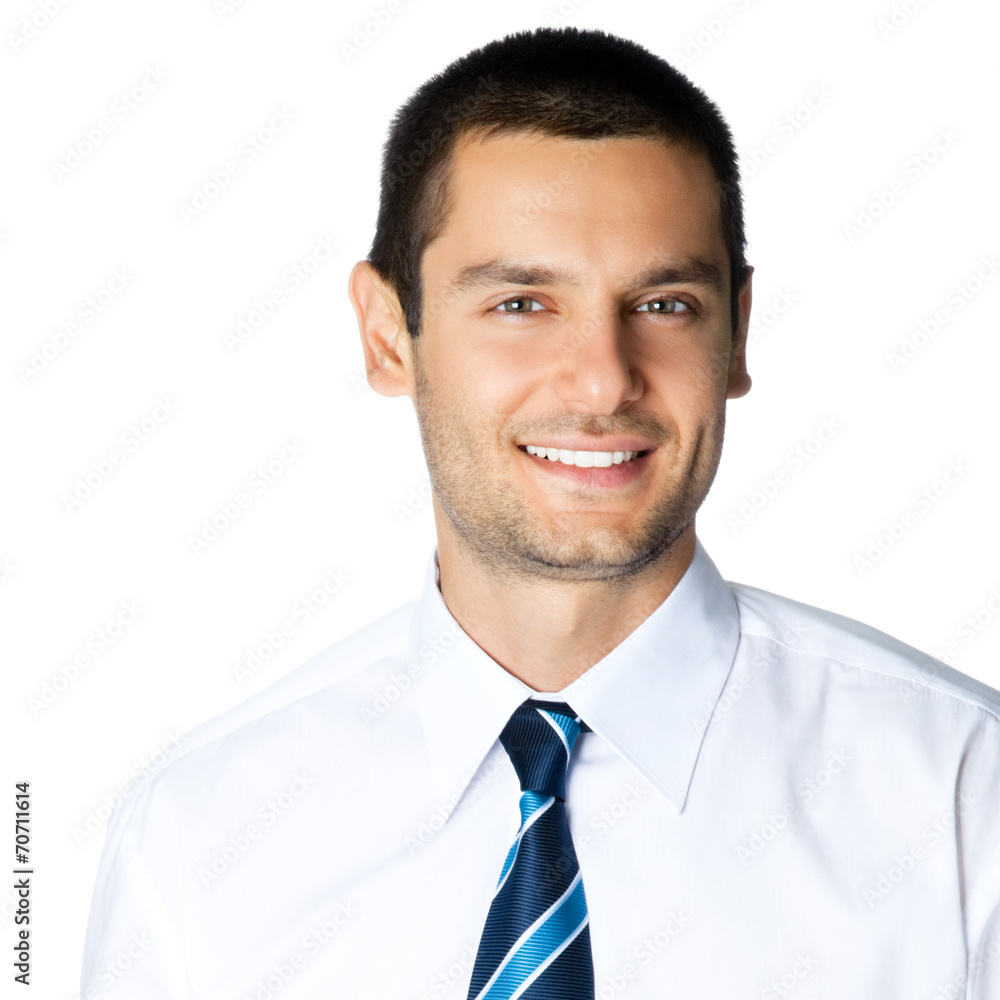 Portrait of happy smiling businessman, isolated Portrait of happy smiling businessman, isolated