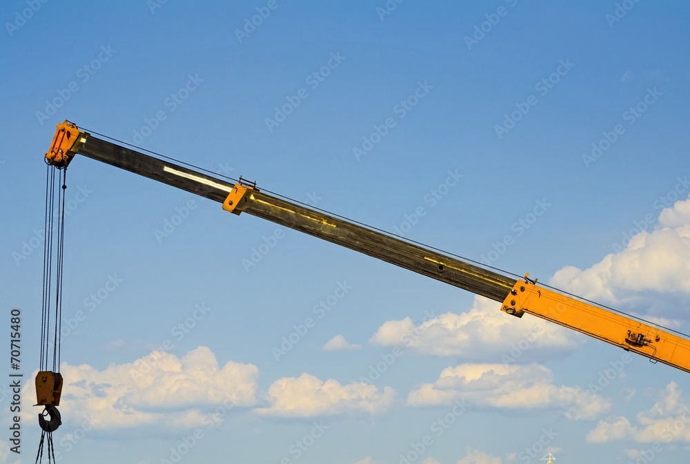 Crane and cargo. Element of building design Crane and cargo. Element of building design
