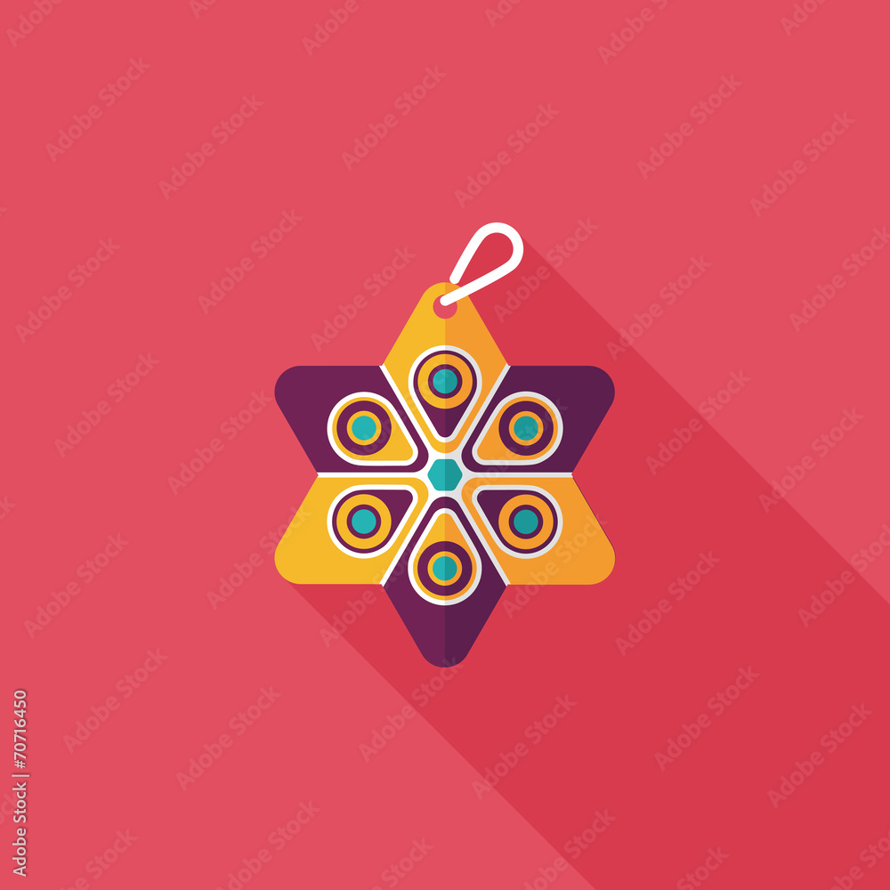 Christmas decorations flat icon with long shadow eps10
