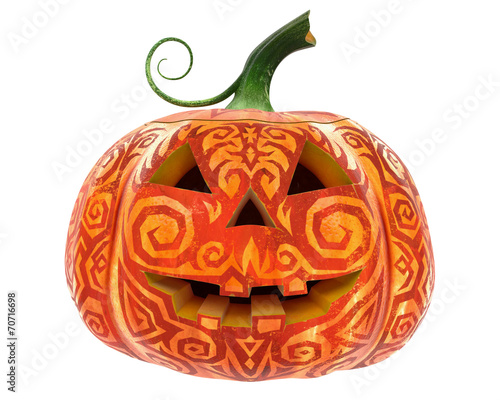 Halloween Pumpkin Jack-o-Lantern isolated on white background