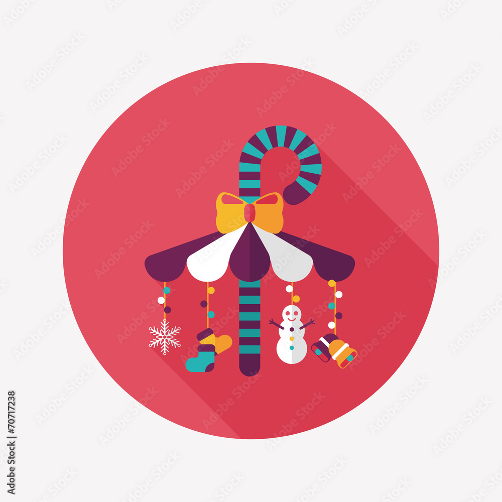 Decorative candy cane flat icon with long shadow eps10 Decorative candy cane flat icon with long shadow eps10