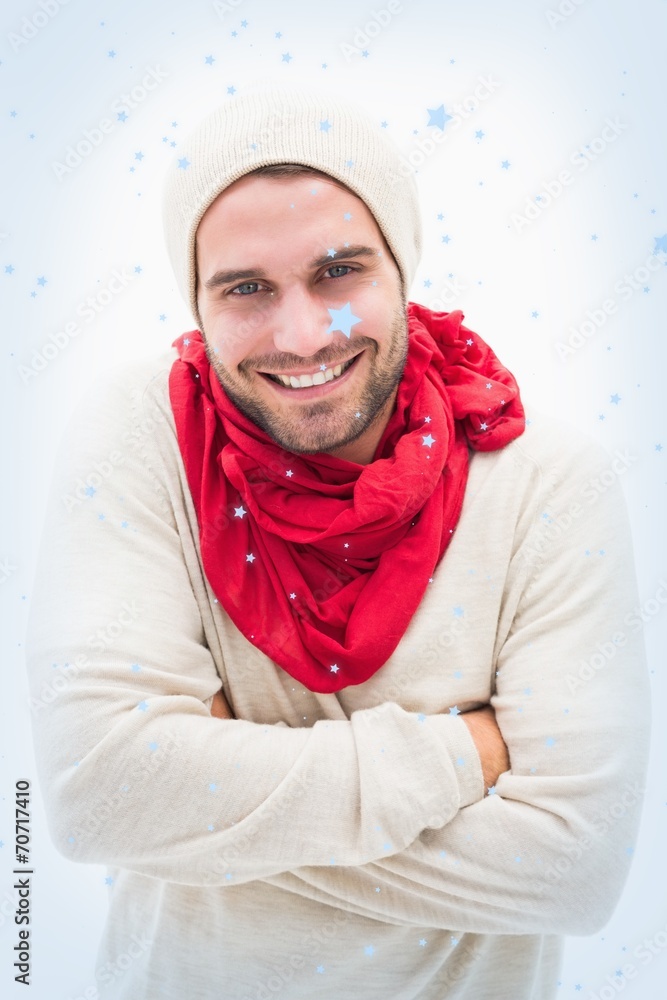 Attractive young man in warm clothes Attractive young man in warm clothes