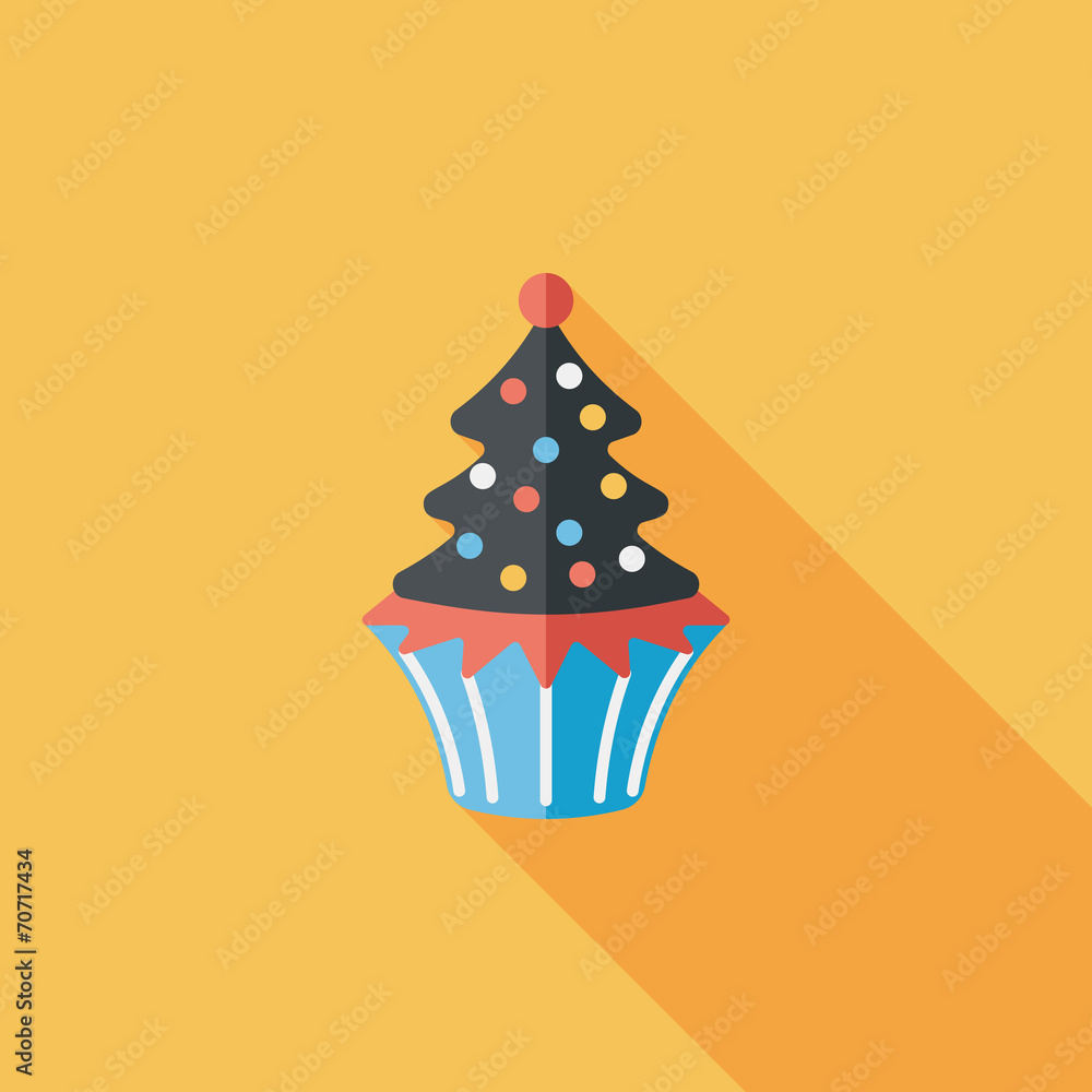 Christmas tree flat icon with long shadow,eps10 Christmas tree flat icon with long shadow,eps10