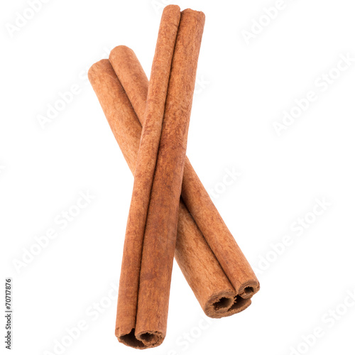 Billede på lærred cinnamon stick spice isolated on white background closeup