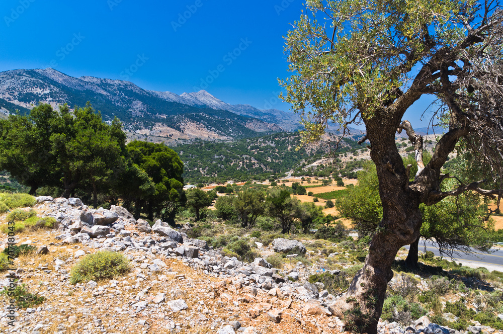 Landscape and mountains at central part of Crete island Landscape and mountains at central part of Crete island