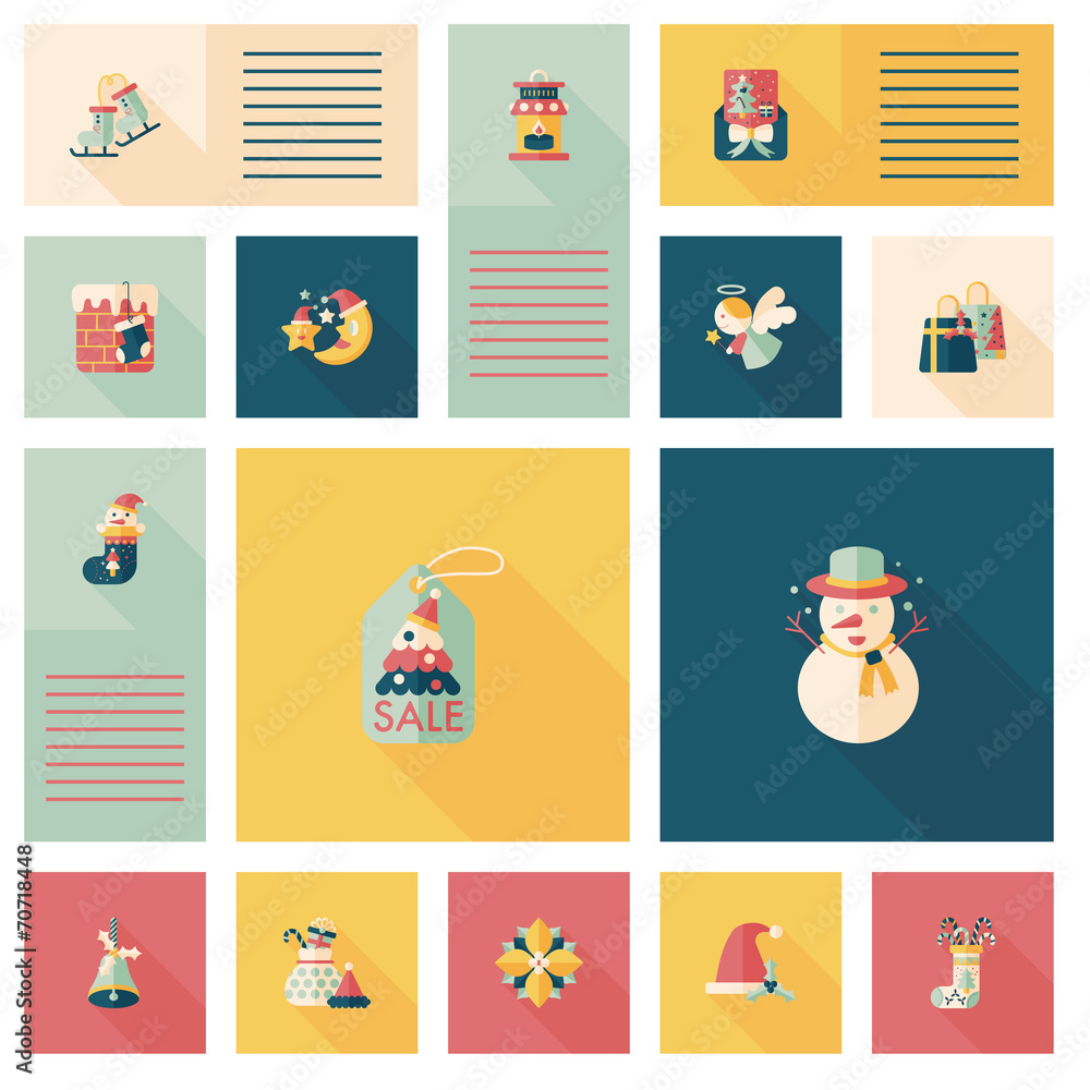 Merry Christmas flat icon with long shadow,eps10 Merry Christmas flat icon with long shadow,eps10