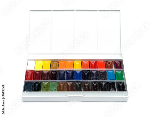 box of professional water-color paint photo