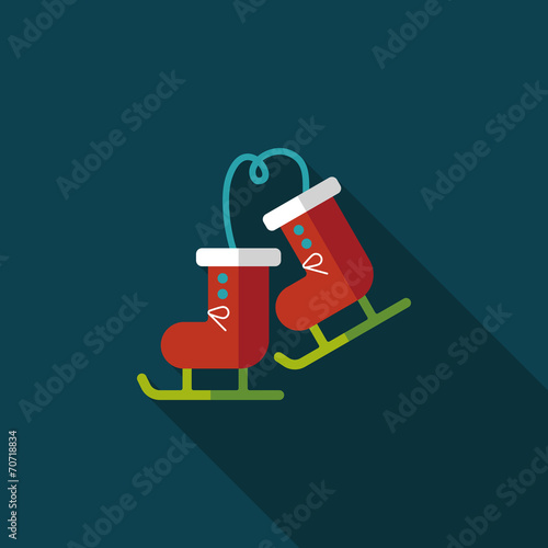 ski boot flat icon with long shadow,eps10