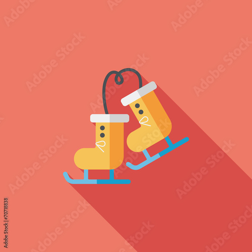 ski boot flat icon with long shadow,eps10