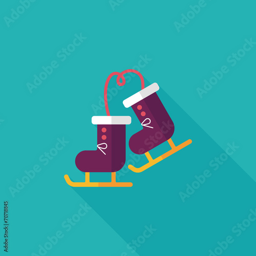 ski boot flat icon with long shadow,eps10