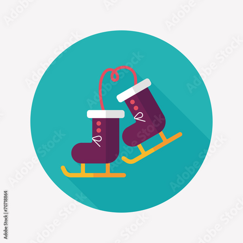 ski boot flat icon with long shadow,eps10
