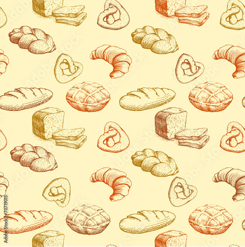 bakery bread. seamless background pattern. labels pack