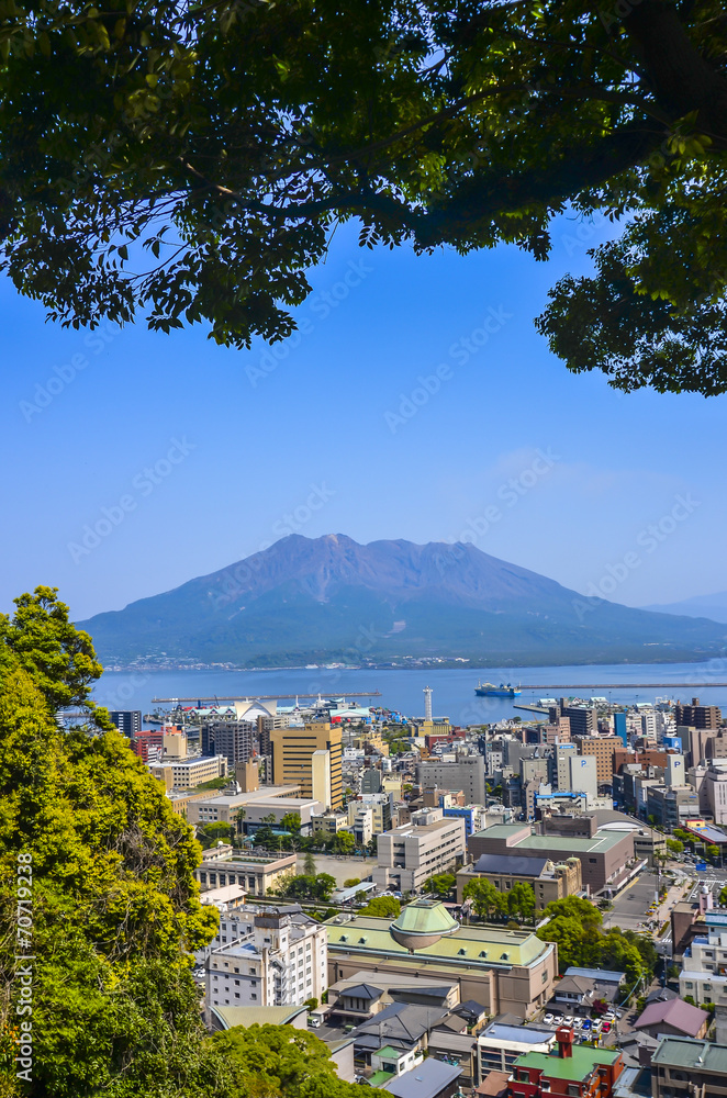Sakurajima is an active composite volcano and a former island 