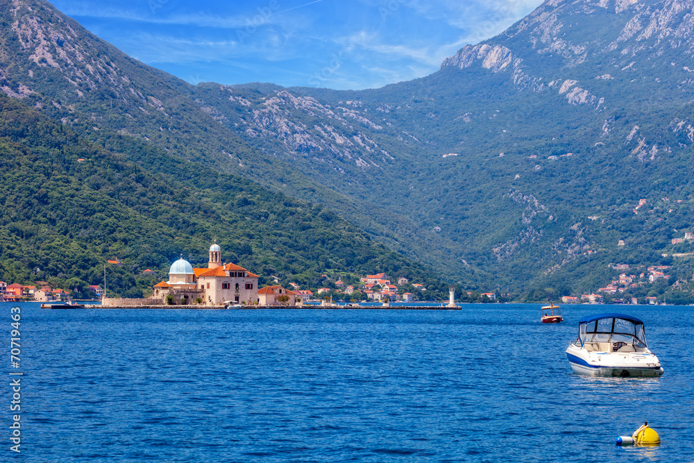 The Church of the Rock in the Bay of Kotor, Montenegro.