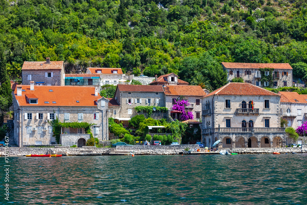 Village of Perast on the bay of Kotor, Montenegro.