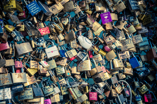 Locks of love at Paris bridge